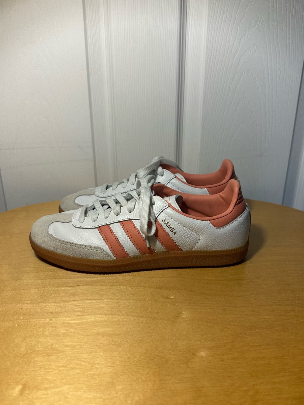 Adidas Samba OG Sneakers in White Clay and Coral